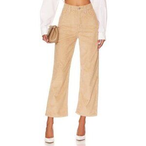 Levi's Ribcage Straight Ankle Ribbed Corduroy Pants In Granola Size 25
